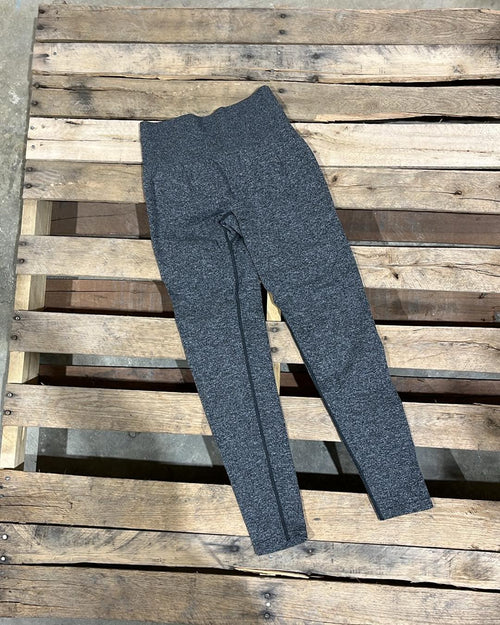 "KC" Heathered Black Leggings: Small
