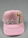 Baby Pink Pastel Candy Cane Trucker Hat