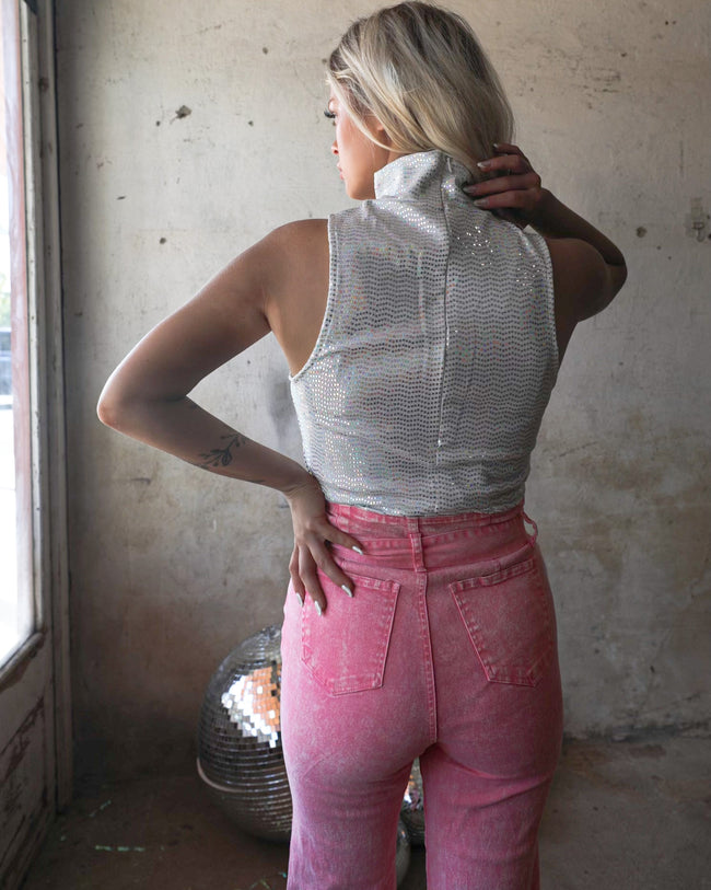 Glamorous White Sequin Bodysuit - The Lace Cactus