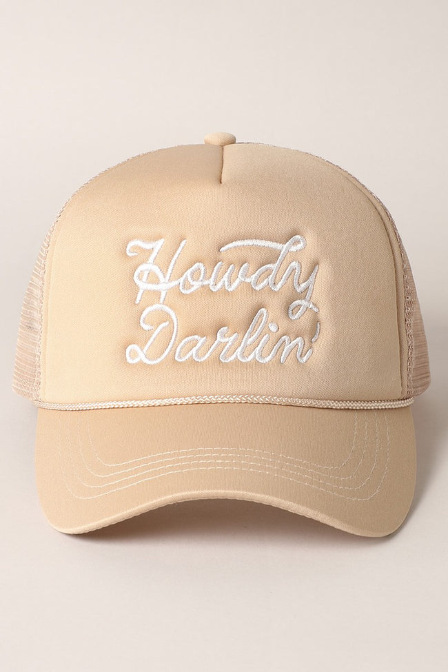 Beige Howdy Darlin' Trucker Cap