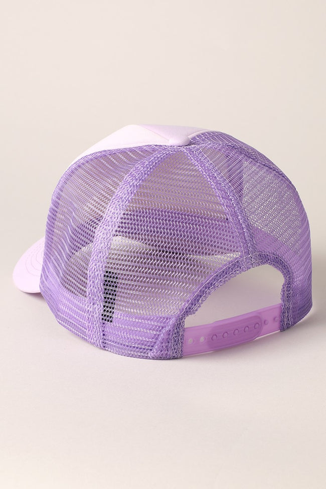 Lavender & Pearls Rhinestone Bow Patch  Trucker Hat