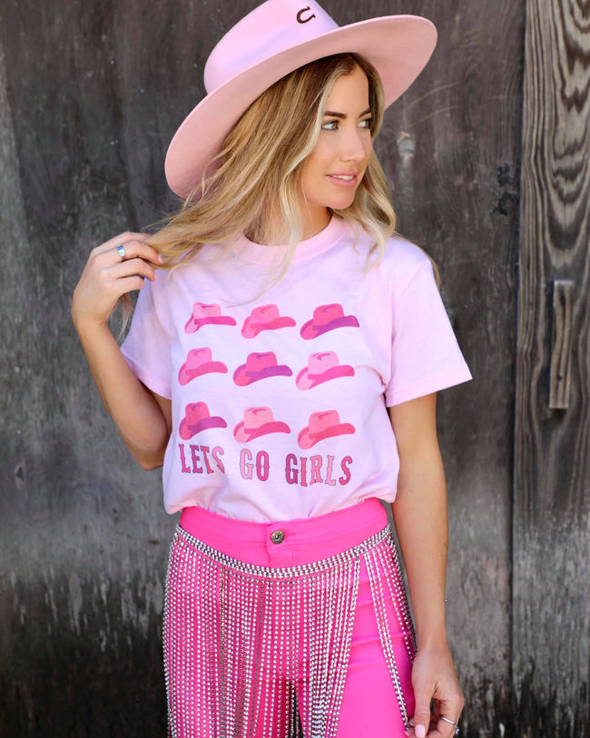 Pink 'Let's Go Girls" Graphic Tee - The Lace Cactus