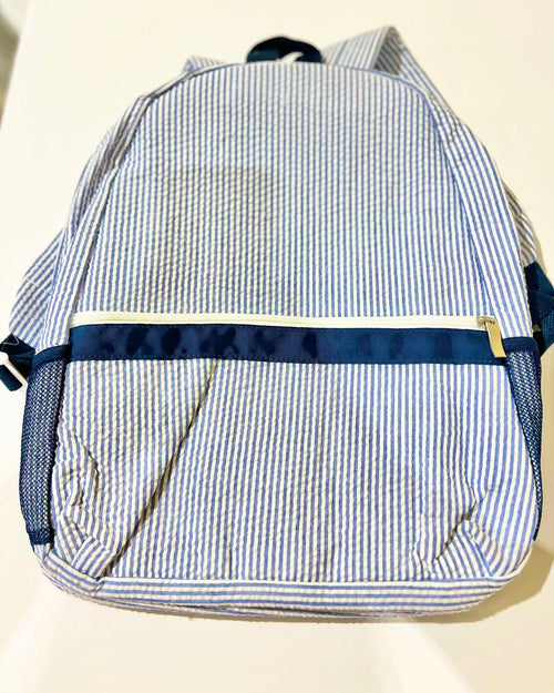 Stripped Blue & White Baby Backpack