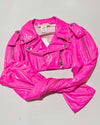 Barbie Pink Crop Jacket w/ Zipper Detail