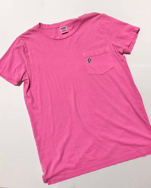 "KC"  Pink Victoria Secret Pocket Tee:XS