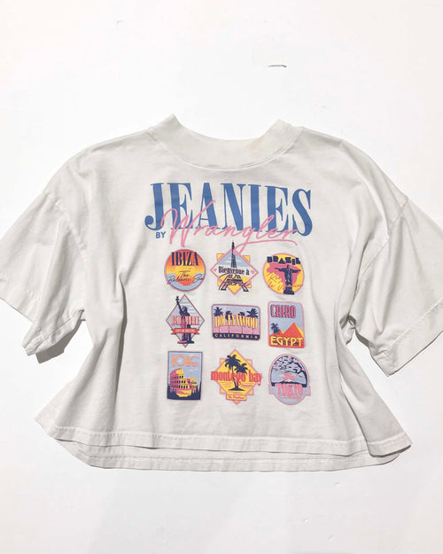 "KC" LT Gray Wrangler "Jeanies" Crop Graphic Tee: SM