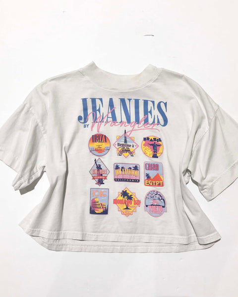 "KC" LT Gray Wrangler "Jeanies" Crop Graphic Tee: SM