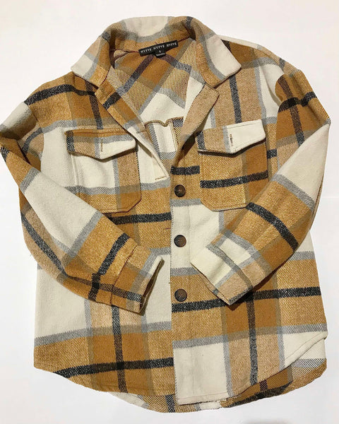 "KC" HYFUE Mustard Plaid Skacket: SM