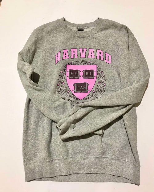 "KC"  Heathered Gray Harvard Sweatshirt: SM