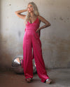 Florie Fuchsia Bow Jumpsuit - The Lace Cactus