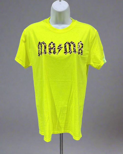 "KC" Neon Yellow "MAMA" Graphic Tee: Small