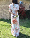 Lilyana Ivory Floral Maxi Dress - The Lace Cactus