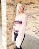 Plum & Taupe Turtle Neck Sweater - The Lace Cactus