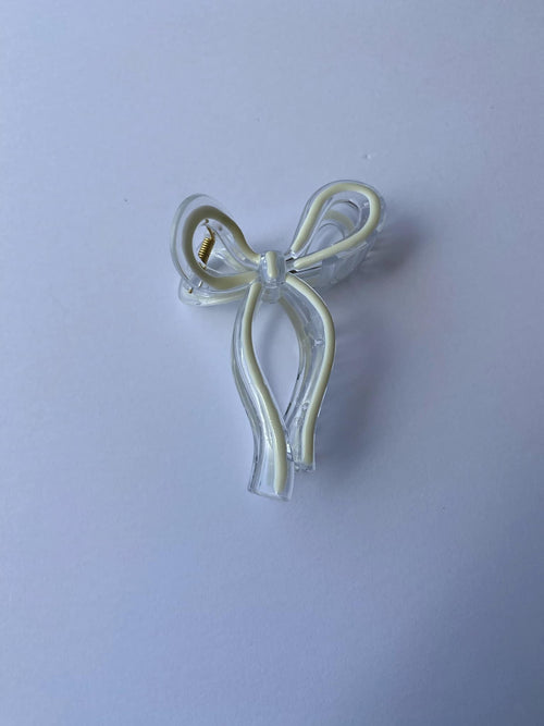 White Bow Jelly Hair Clips Claws