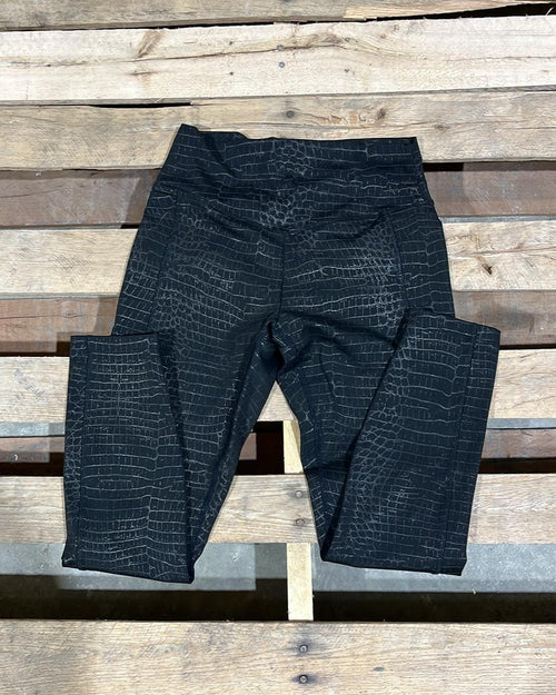 "KC" VS Pink Snakeskin Black Yoga Pants: Small