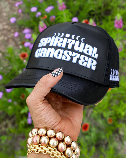 Black "Spiritual Gangster" Trucker Hat - The Lace Cactus