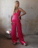 Florie Fuchsia Bow Jumpsuit - The Lace Cactus