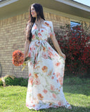 Lilyana Ivory Floral Maxi Dress - The Lace Cactus