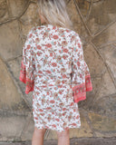 “KC” Cream & Coral Floral Kimono - The Lace Cactus