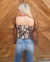 Megan Mocha Cow Print Top - The Lace Cactus