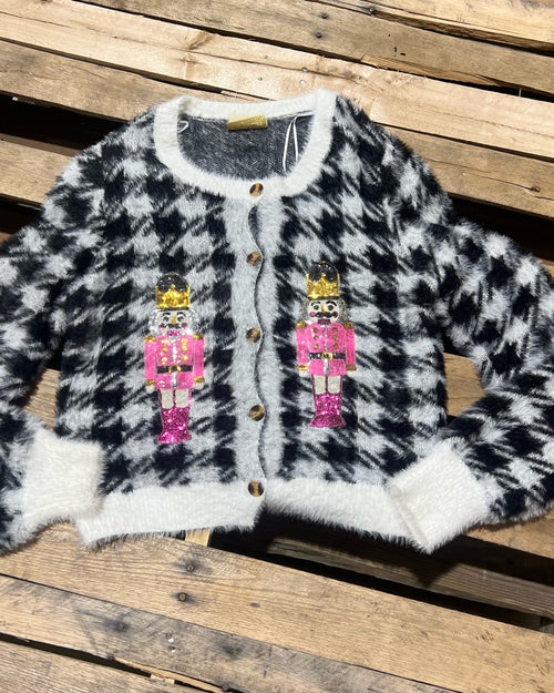 "KC" NUTCRACKER HOUNDSTOOTH CARDIGAN (Judith March) Size: S