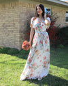 Lilyana Ivory Floral Maxi Dress - The Lace Cactus