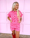 Heart Denim Valentine Romper - The Lace Cactus