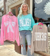 Pink Big BOW Ribbed Oversized Sweatshirt