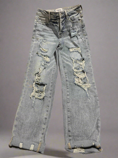 "KC " Insane Gene Distressed Cuffed Jeans: 3/25