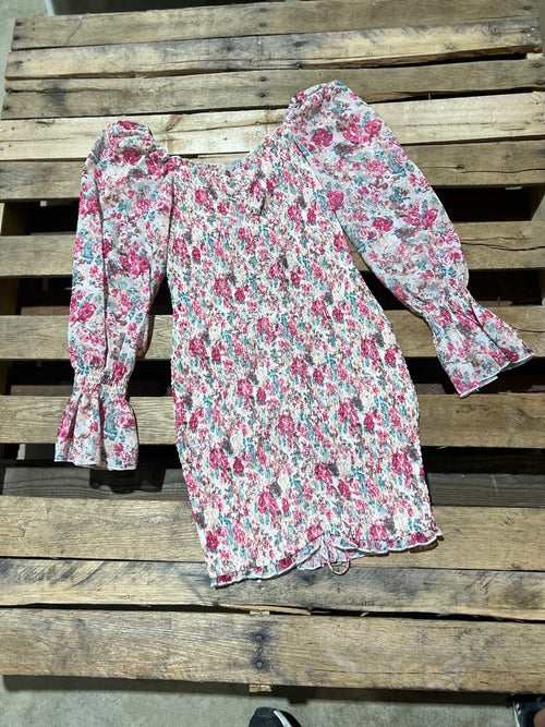 "KC" Rose Floral Smocked Dress (SweetPot) Size: 6