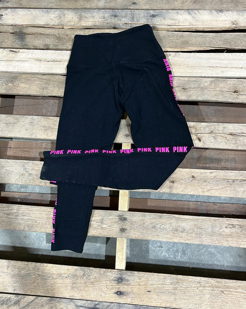 "KC" VS Pink Black & Pink Leegings: Small