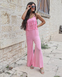 Pamela Pink Vintage Wash Jumpsuit - The Lace Cactus