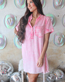 Maria Washed Pink Denim Dress - The Lace Cactus