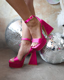 Dazzle Fuchsia Rhinestone Heels - The Lace Cactus