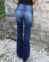 *PETITE* The Lost Cause Flare Jeans in Medium Wash - The Lace Cactus