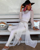 Rhinestone White Maxi Tunic - The Lace Cactus