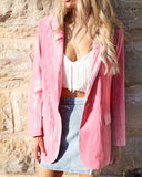 Heff Double Bubble Pink Velvet Blazer - The Lace Cactus