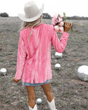 Heff Double Bubble Pink Velvet Blazer - The Lace Cactus