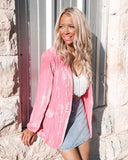 Heff Double Bubble Pink Velvet Blazer - The Lace Cactus