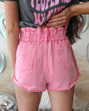 Pollyanna Pink Denim Shorts - The Lace Cactus