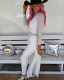 Rhinestone White Maxi Tunic - The Lace Cactus