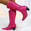 Pretty Heart Fuchsia Sequin Boots - The Lace Cactus