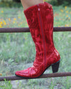 Rodeo Red Sequin Boots - The Lace Cactus