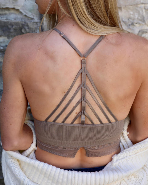 Taupe Scallop Lace Racerback Bralette - The Lace Cactus