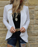 White Draped Blazer - The Lace Cactus