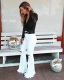 Windy White Flare Jeans - The Lace Cactus