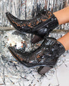 Black Sequin Booties - The Lace Cactus