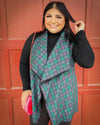 Gracey Green Plaid Vest *PLUS* - The Lace Cactus