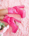 Warner Pink Rhinestone Platform Booties - The Lace Cactus