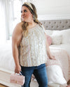 Perlita Ivory Champagne Sequin Top (PLUS) - The Lace Cactus